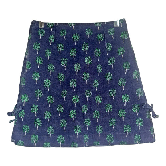 Lilly‎ Pulitzer Sz 8 Palm Tree Print Skirt Preppy Bows Casual Resortwear - Picture 1 of 7